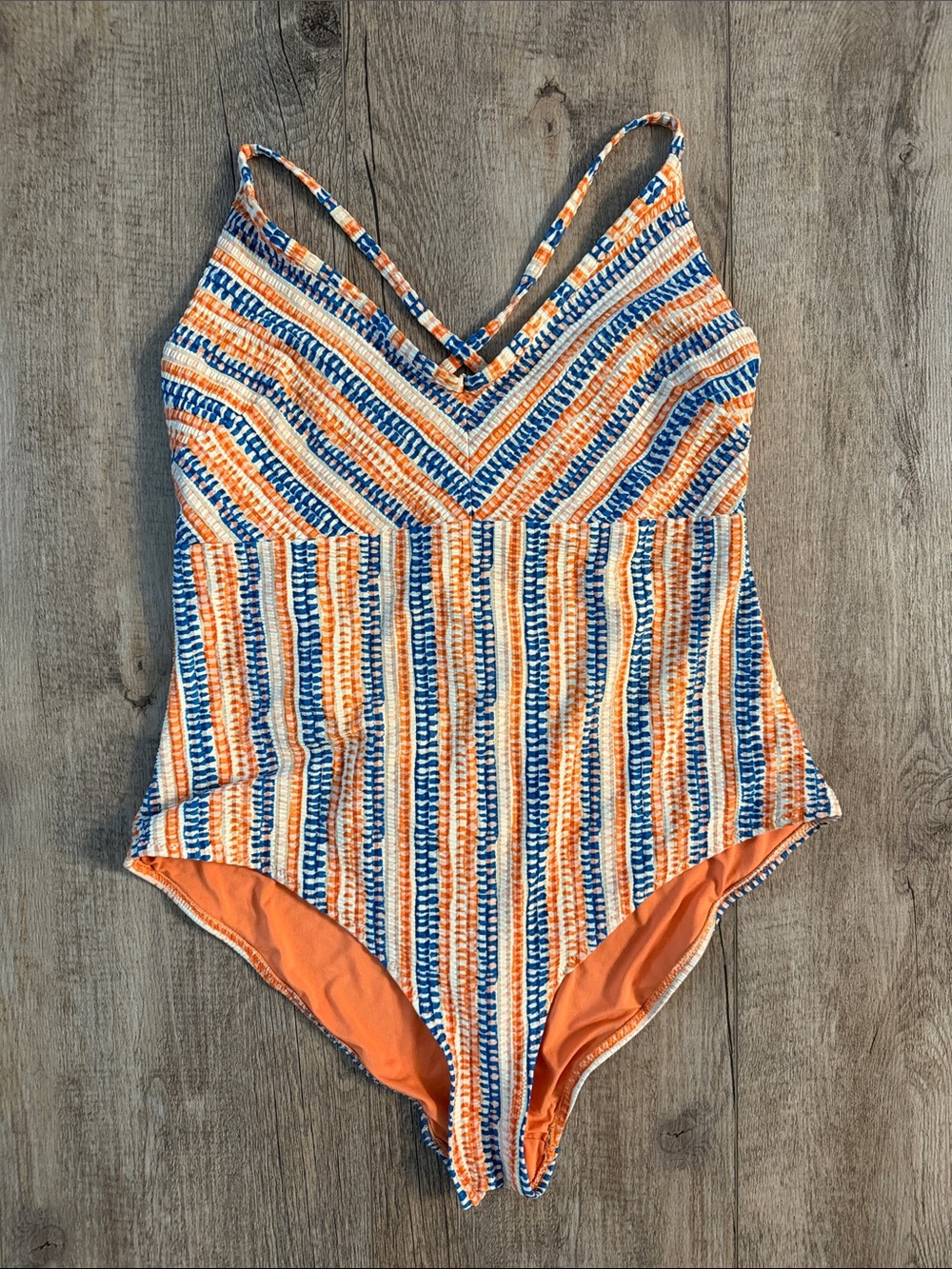 LemLem x H&M Orange and Blue Striped One-Piece Swimsuit